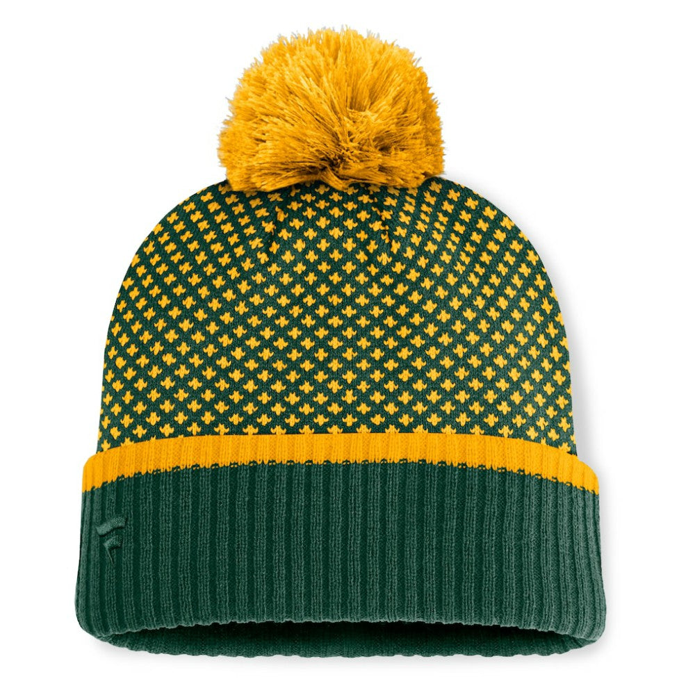 Athletics Fanatics Women's Fundamental Jacquard Cuffed Knit Hat with Pom | MLB New