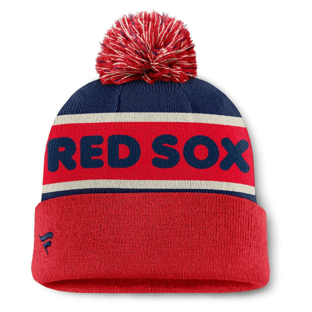 Boston Red Sox Fanatics Heritage Cuffed Knit Hat with Pom | MLB On Sale