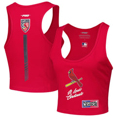 St. Louis Cardinals Pro Standard Women's Fast Lane Fitted Tri-Blend Cropped Tank Top | MLB Shop