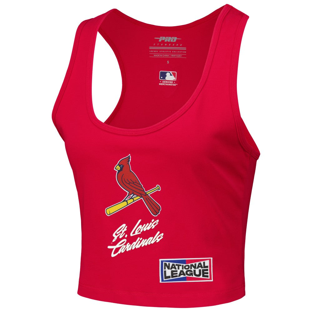 St. Louis Cardinals Pro Standard Women's Fast Lane Fitted Tri-Blend Cropped Tank Top | MLB Shop