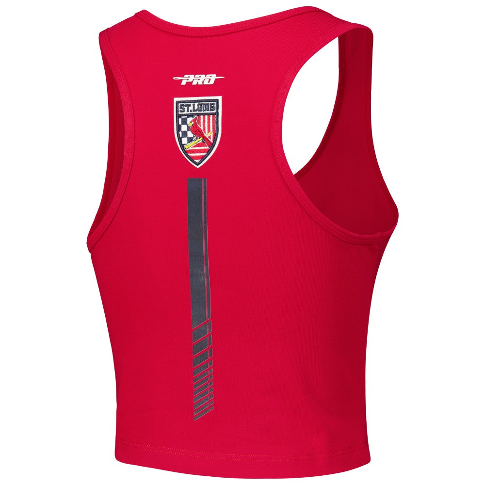 St. Louis Cardinals Pro Standard Women's Fast Lane Fitted Tri-Blend Cropped Tank Top | MLB Shop