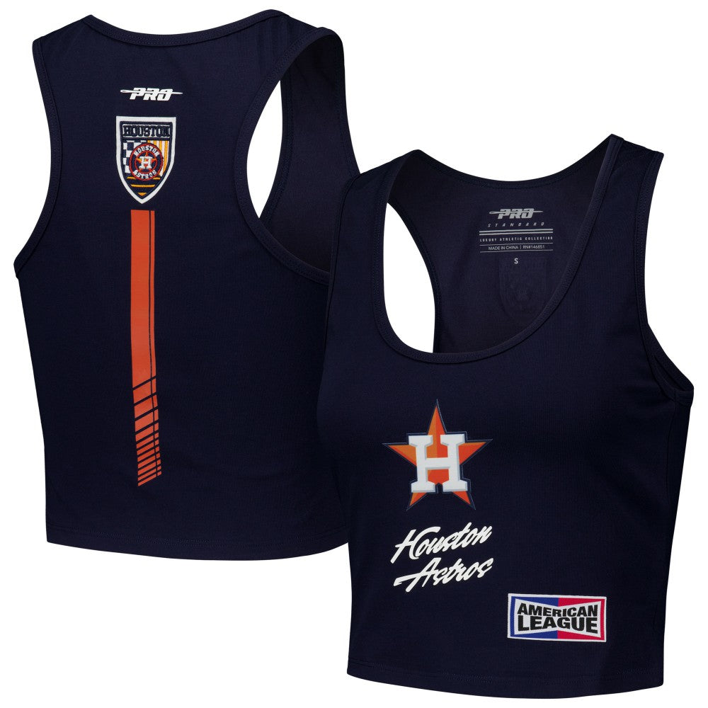 Houston Astros Pro Standard Women's Fast Lane Fitted Tri-Blend Cropped Tank Top | MLB Near me