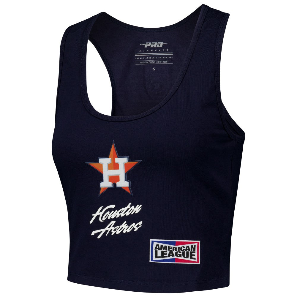 Houston Astros Pro Standard Women's Fast Lane Fitted Tri-Blend Cropped Tank Top | MLB Near me