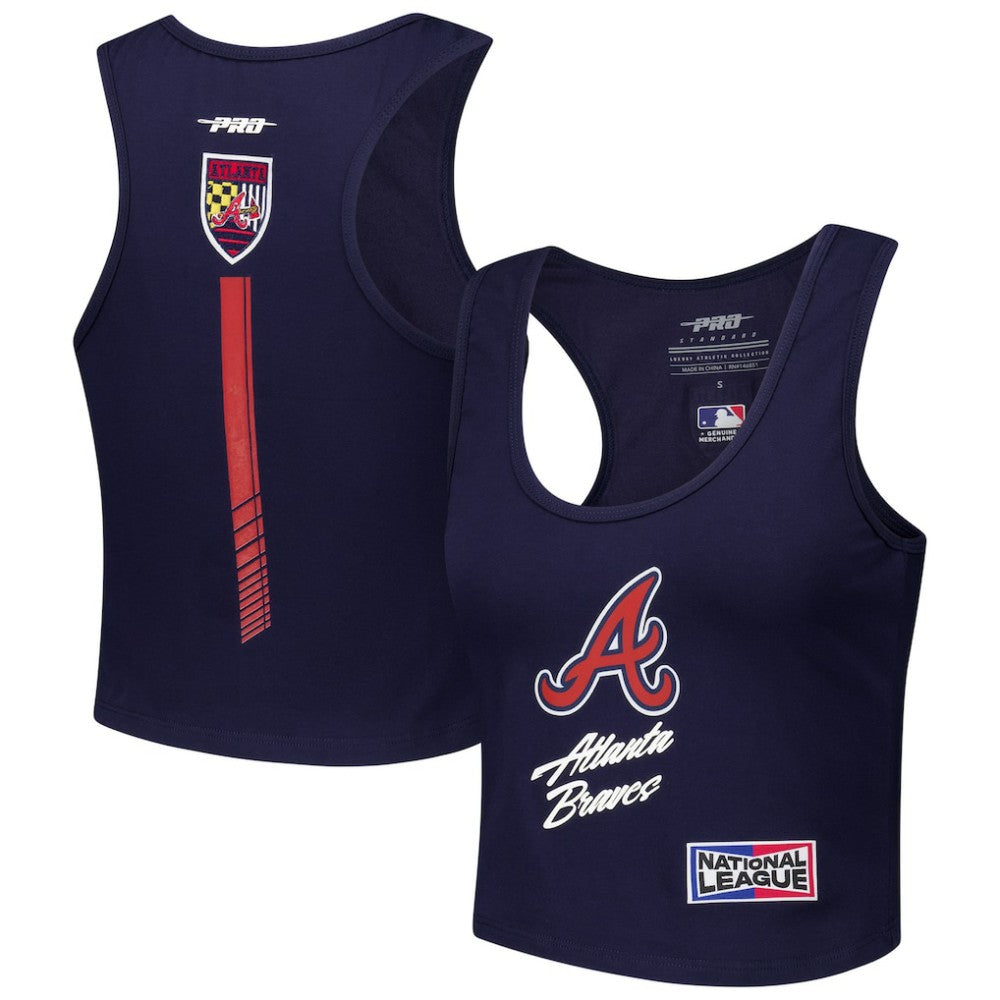 Atlanta Braves Pro Standard Women's Fast Lane Fitted Tri-Blend Cropped Tank Top | MLB Discount