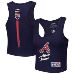 Atlanta Braves Pro Standard Women's Fast Lane Fitted Tri-Blend Cropped Tank Top | MLB Discount