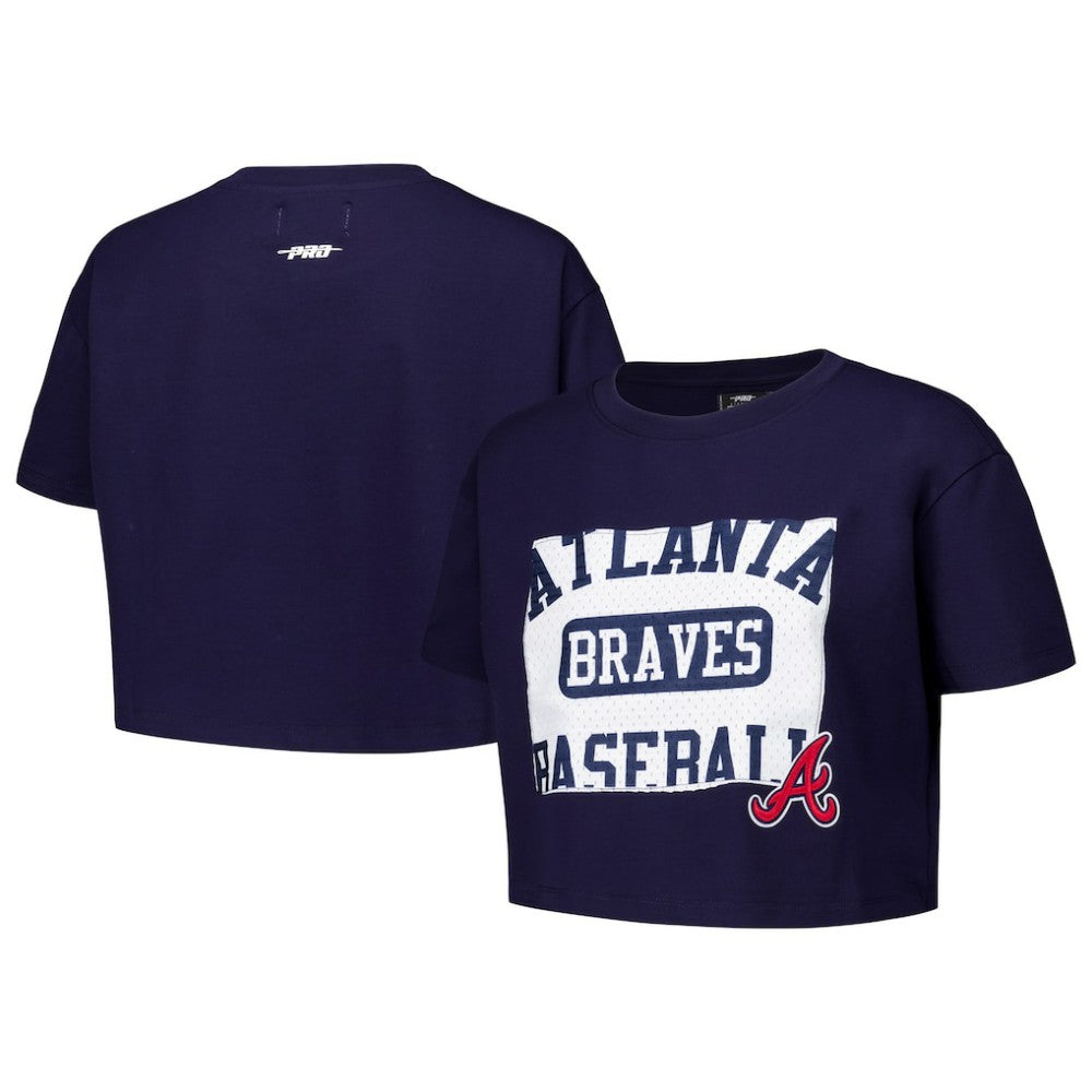 Atlanta Braves Pro Standard Women's Made To Play Boxy Cropped T-Shirt | MLB Sale
