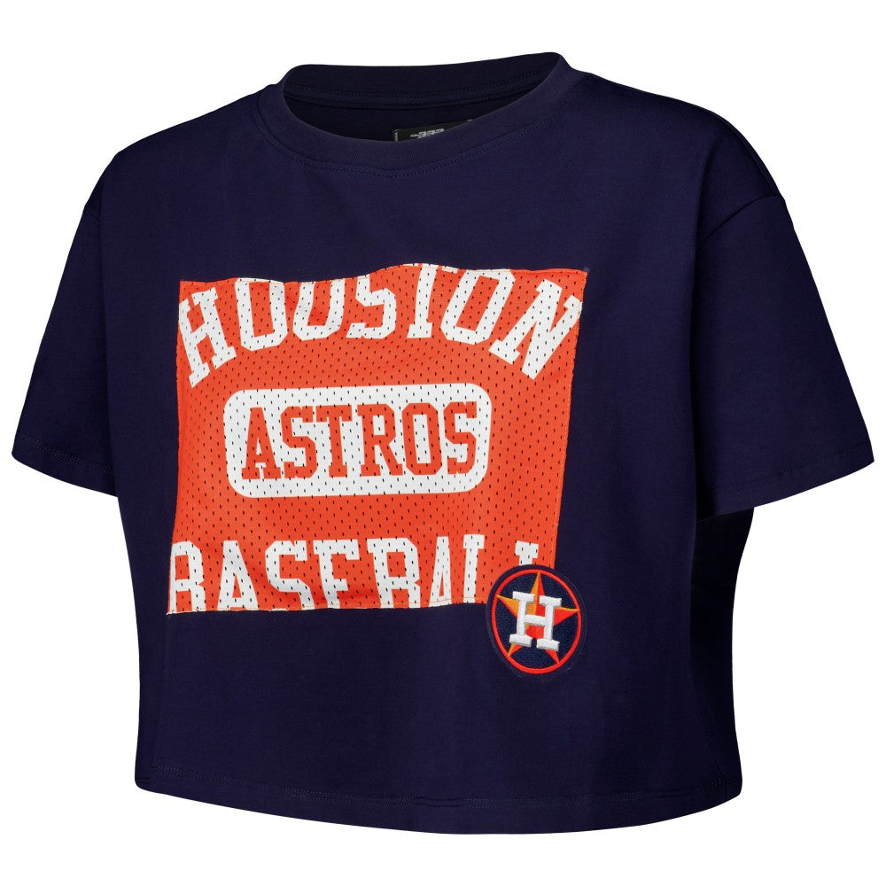 Houston Astros Pro Standard Women's Made To Play Boxy Cropped T-Shirt | MLB Outlet