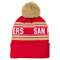 San Francisco 49ers  Youth Jacquard Cuffed Knit Hat with Pom