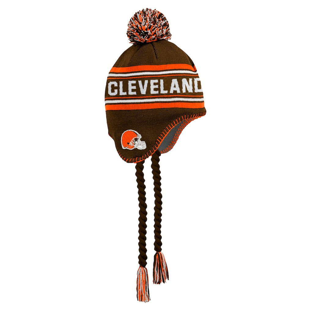 Cleveland Browns  Youth Jacquard Tassel Knit Hat with Pom