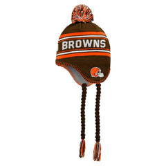 Cleveland Browns  Youth Jacquard Tassel Knit Hat with Pom