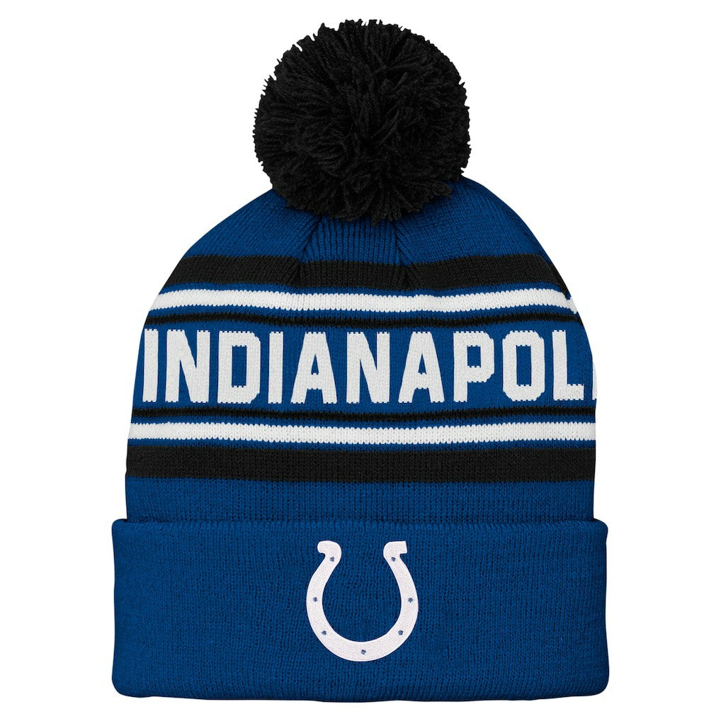 Indianapolis Colts  Preschool Jacquard Cuffed Knit Hat with Pom