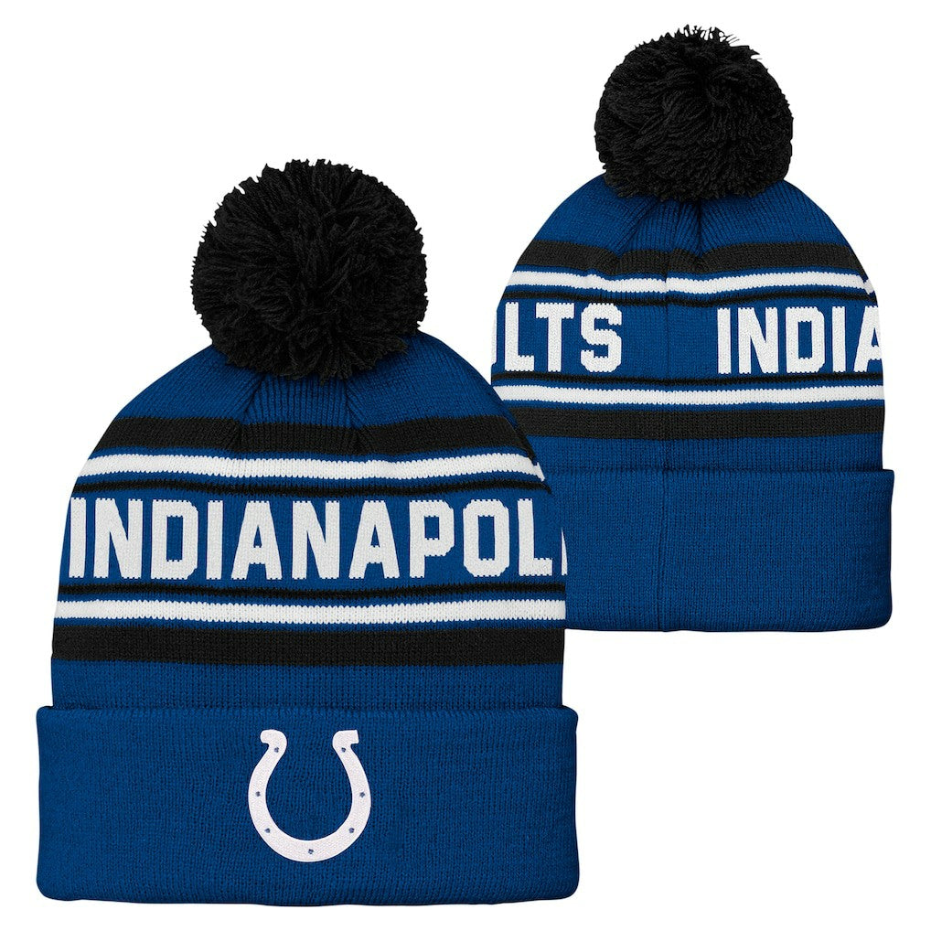 Indianapolis Colts  Preschool Jacquard Cuffed Knit Hat with Pom