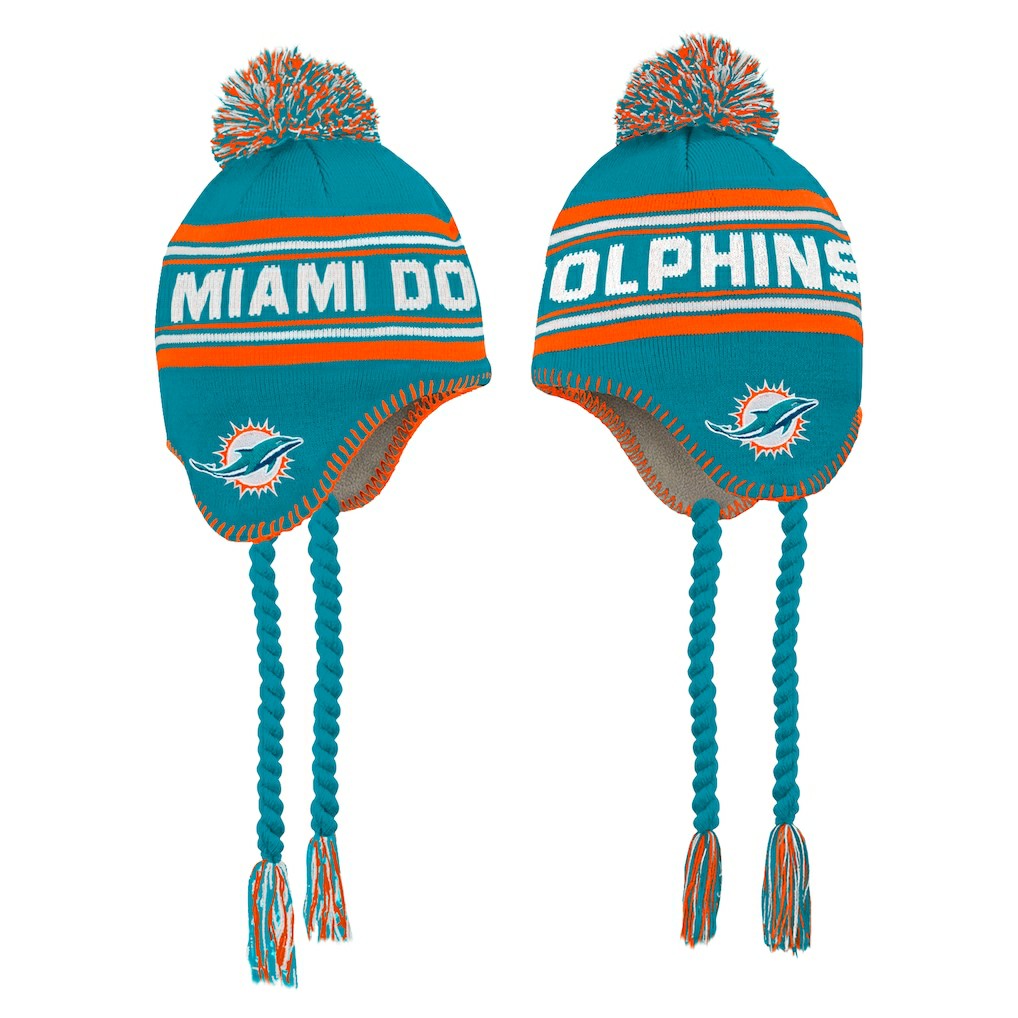 Miami Dolphins  Preschool Jacquard Tassel Knit Hat with Pom