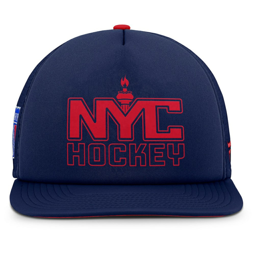 New York Rangers Fanatics Authentic Pro Hometown Rink Foam Trucker Snapback Hat Discount