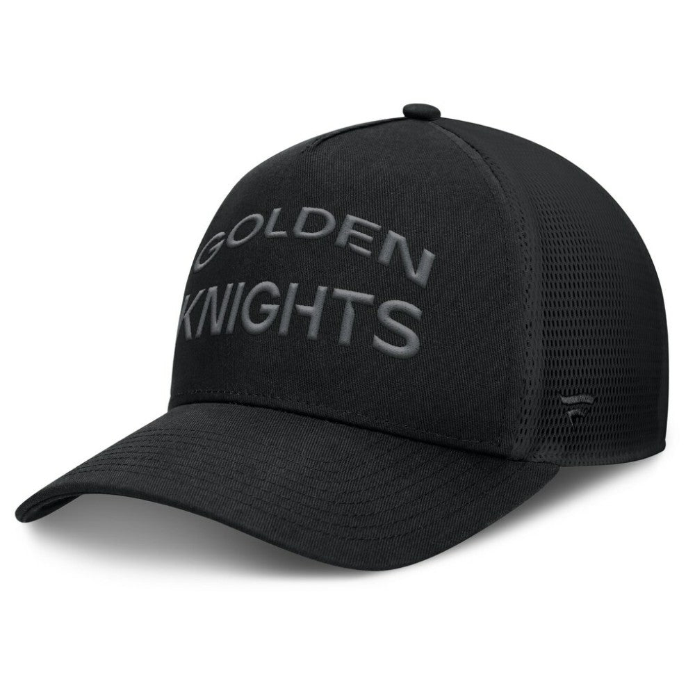 Vegas Golden Knights Fanatics Authentic Pro Road Stack Text A-Frame Adjustable Hat Discount