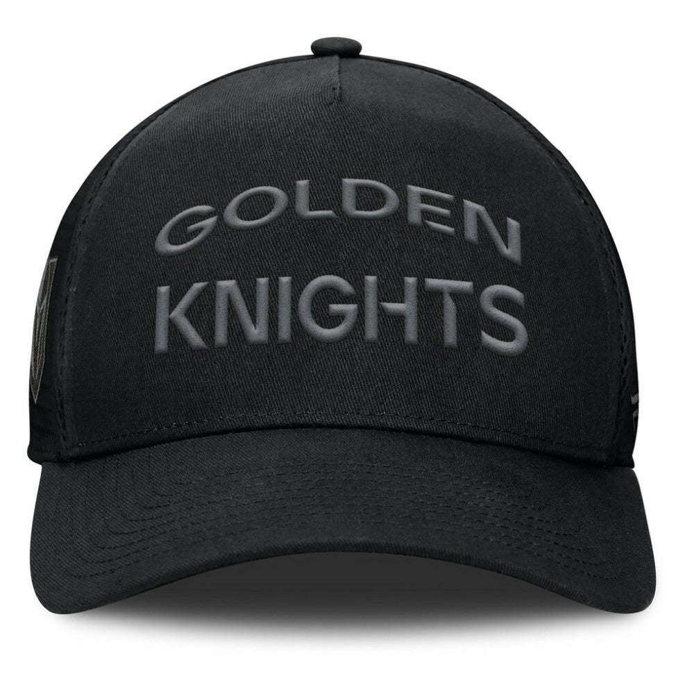 Vegas Golden Knights Fanatics Authentic Pro Road Stack Text A-Frame Adjustable Hat Discount