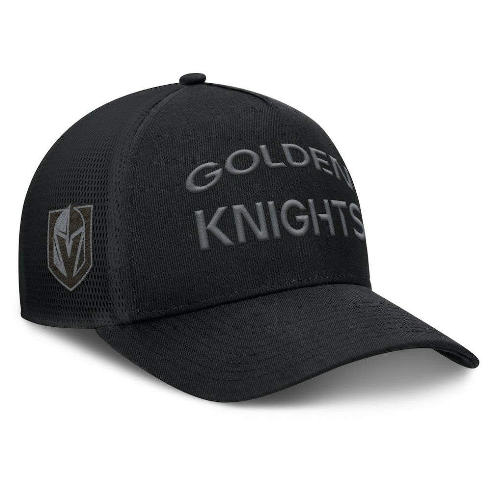 Vegas Golden Knights Fanatics Authentic Pro Road Stack Text A-Frame Adjustable Hat Discount