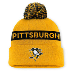 Pittsburgh Penguins Fanatics Women's Authentic Pro Rink Cuffed Knit Hat with Pom Outlet