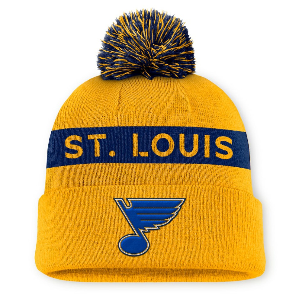 St. Louis Blues Fanatics Women's Authentic Pro Rink Cuffed Knit Hat with Pom Sale