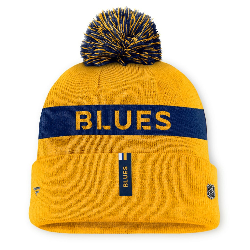 St. Louis Blues Fanatics Women's Authentic Pro Rink Cuffed Knit Hat with Pom Sale