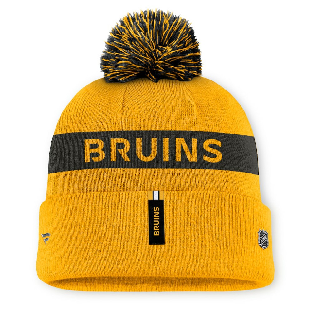 Boston Bruins Fanatics Women's Authentic Pro Rink Cuffed Knit Hat with Pom Online