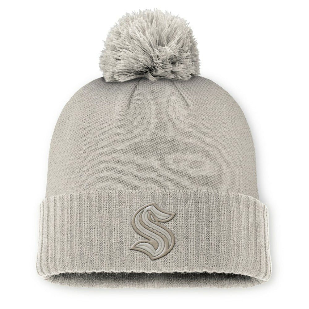 Seattle Kraken Fanatics Women's Authentic Pro Road Cuffed Knit Hat with Pom Sale