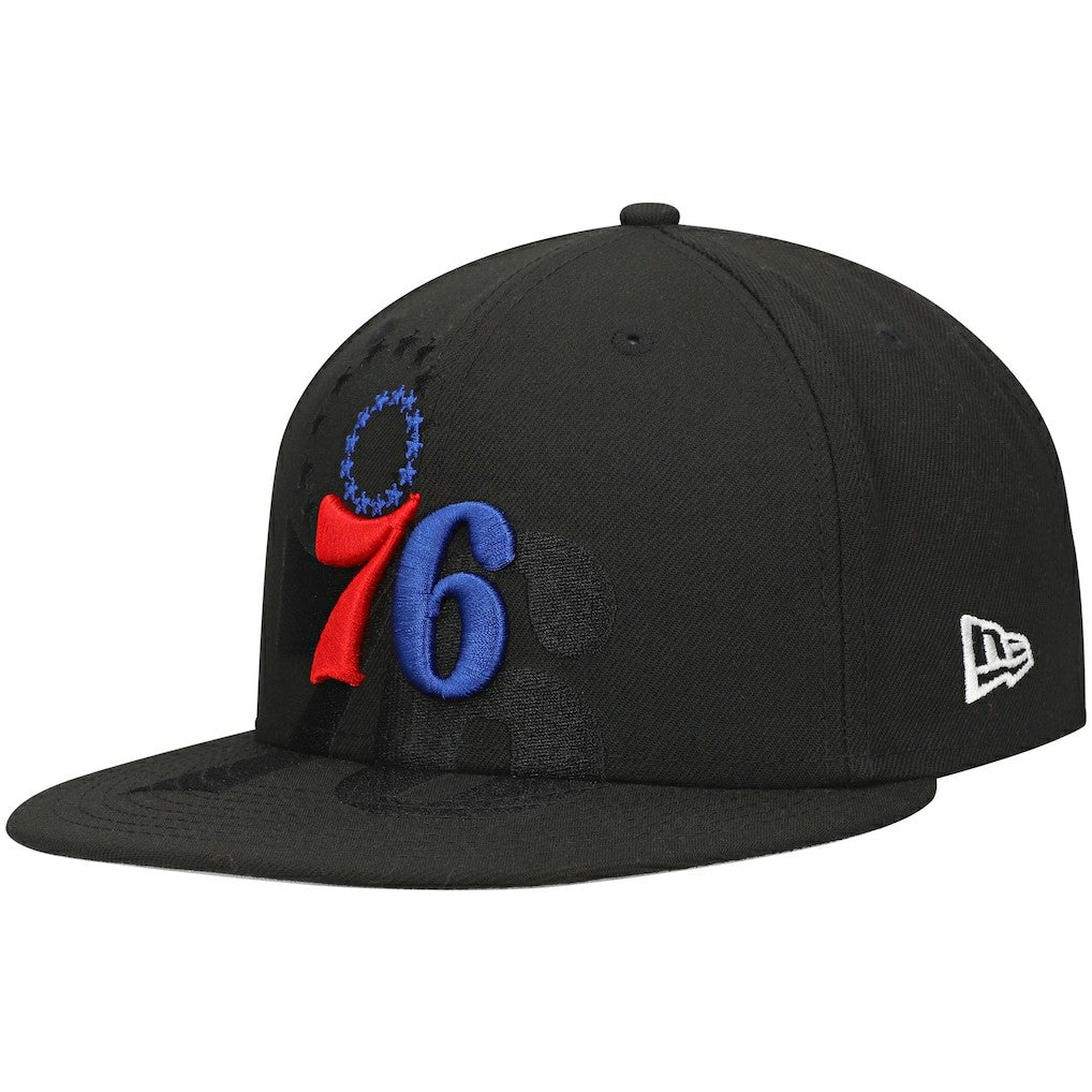 Philadelphia 76ers Blackout Shadow Logo 59FIFTY Fitted Hat Outlet