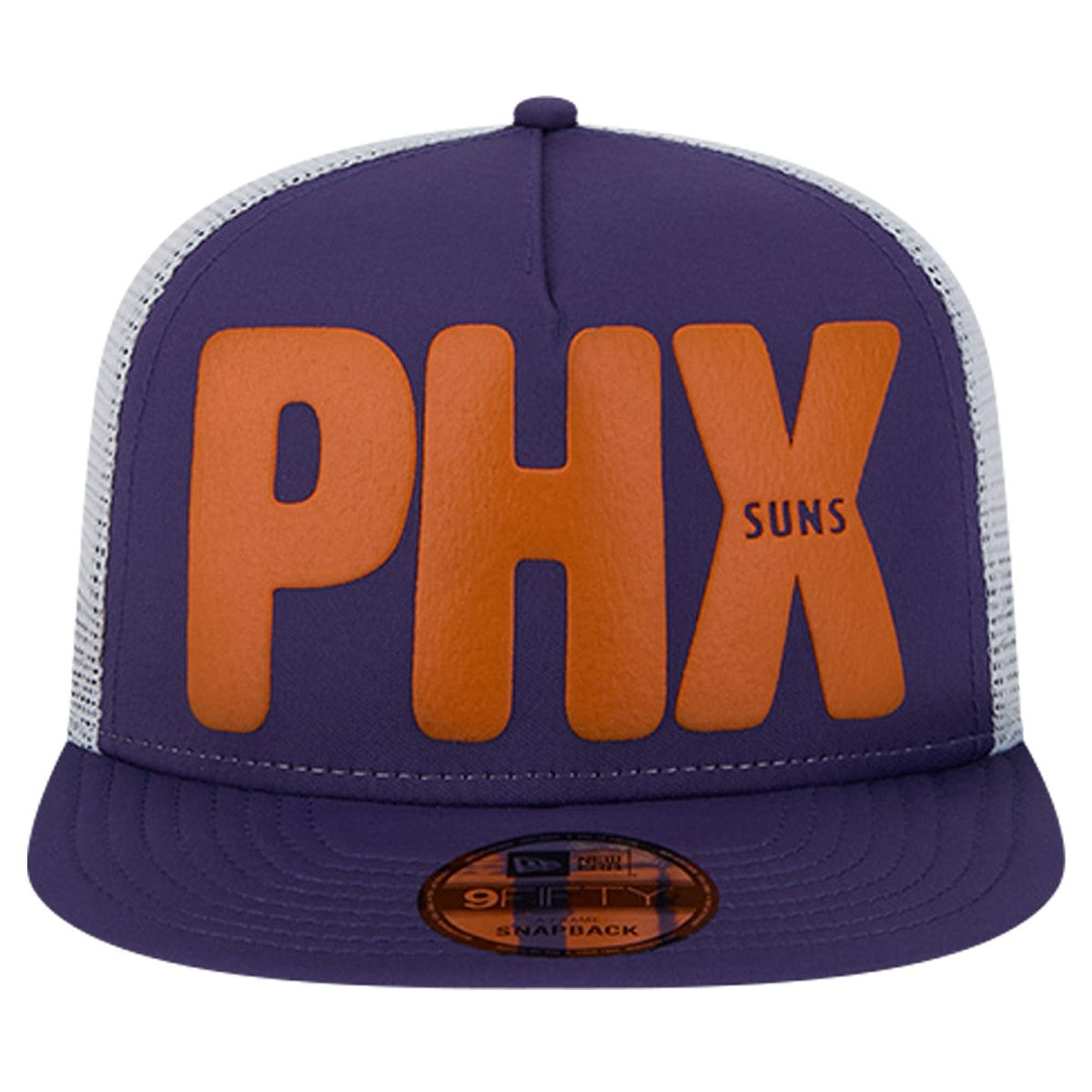 Phoenix Suns Puff Print Team Code A-Frame 9FIFTY Trucker Snapback Hat Online