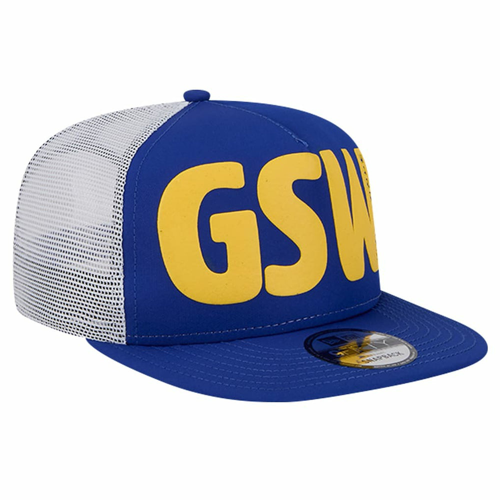 Golden State Warriors Puff Print Team Code A-Frame 9FIFTY Trucker Snapback Hat sale Outlet