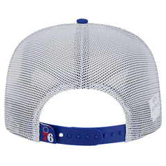 Philadelphia 76ers Puff Print Team Code A-Frame 9FIFTY Trucker Snapback Hat On Sale