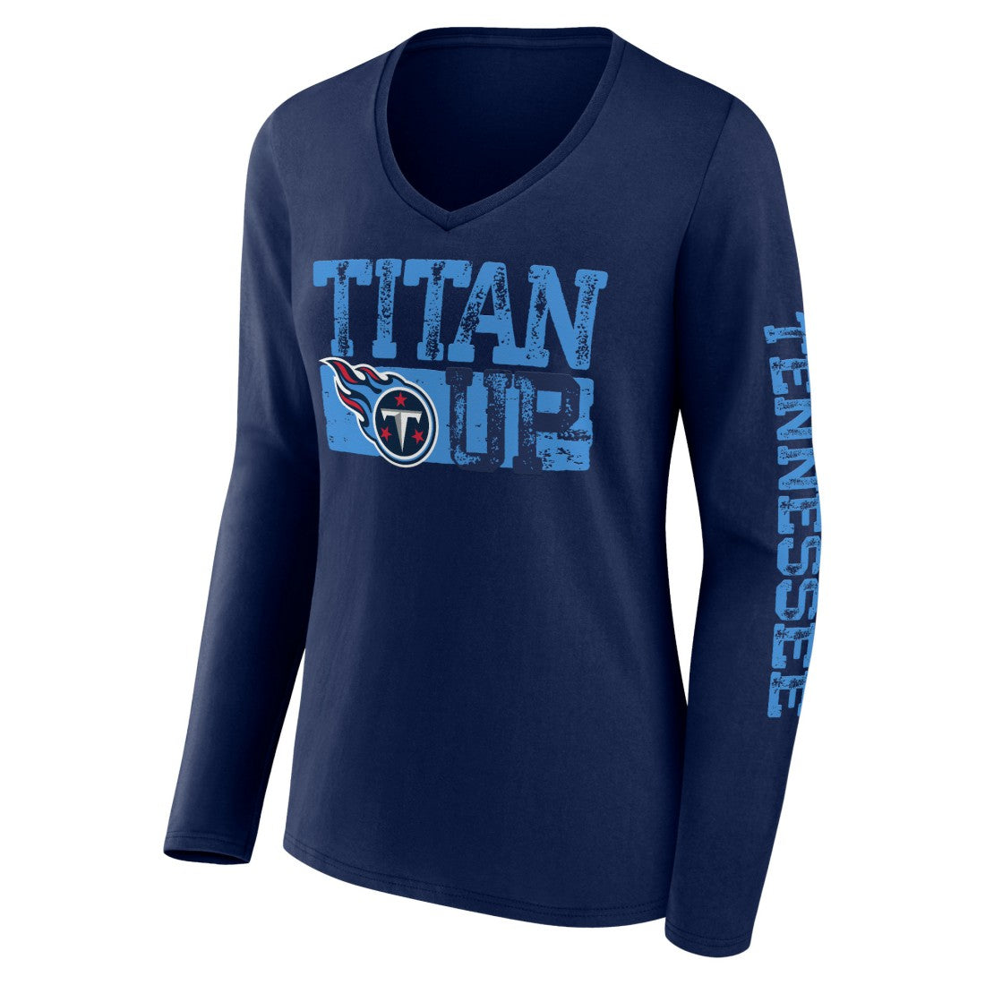 Tennessee Titans Fanatics Hometown Sweep Long Sleeve V-Neck T-Shirt