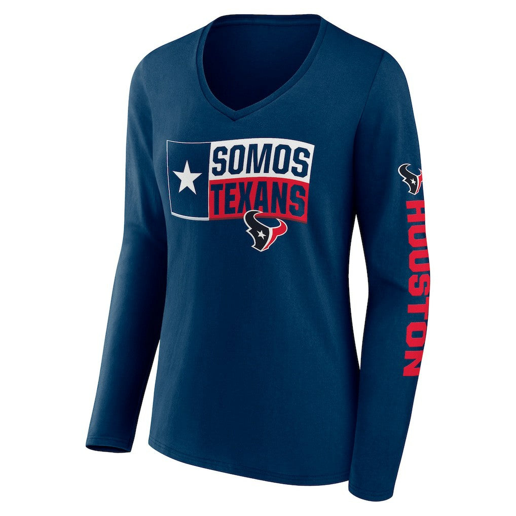 Houston Texans Fanatics Hometown Sweep Long Sleeve V-Neck T-Shirt