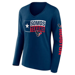 Houston Texans Fanatics Hometown Sweep Long Sleeve V-Neck T-Shirt