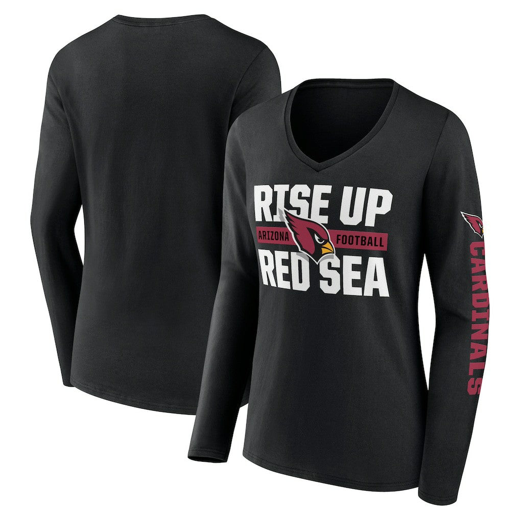 Arizona Cardinals Fanatics Hometown Sweep Long Sleeve V-Neck T-Shirt