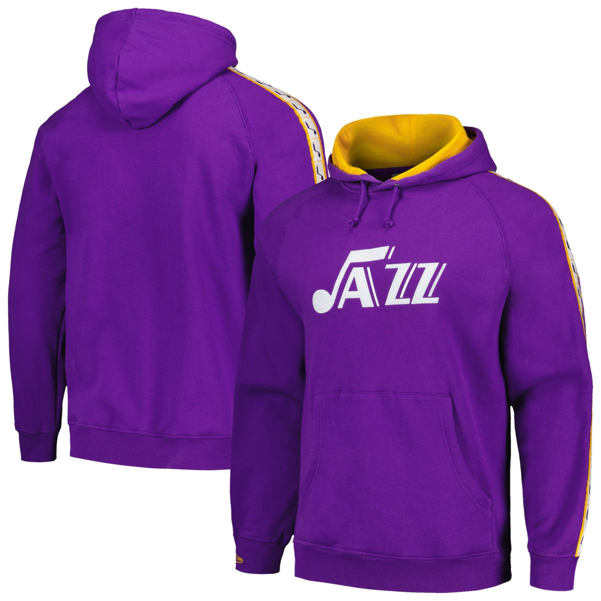 Utah Jazz Hardwood Classics Nights Raglan Pullover Hoodie New