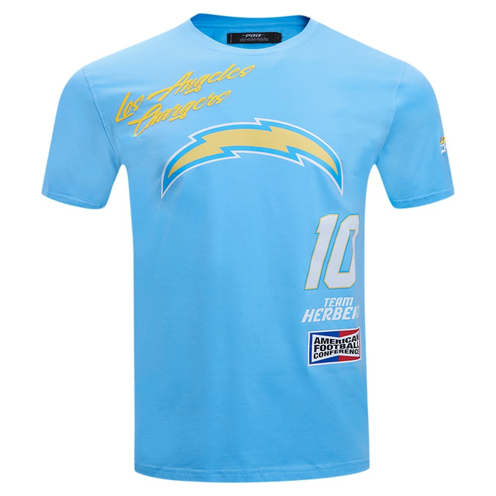 Los Angeles Chargers  Justin Herbert  Pro Standard Fast Lane Name & Number Player T-Shirt