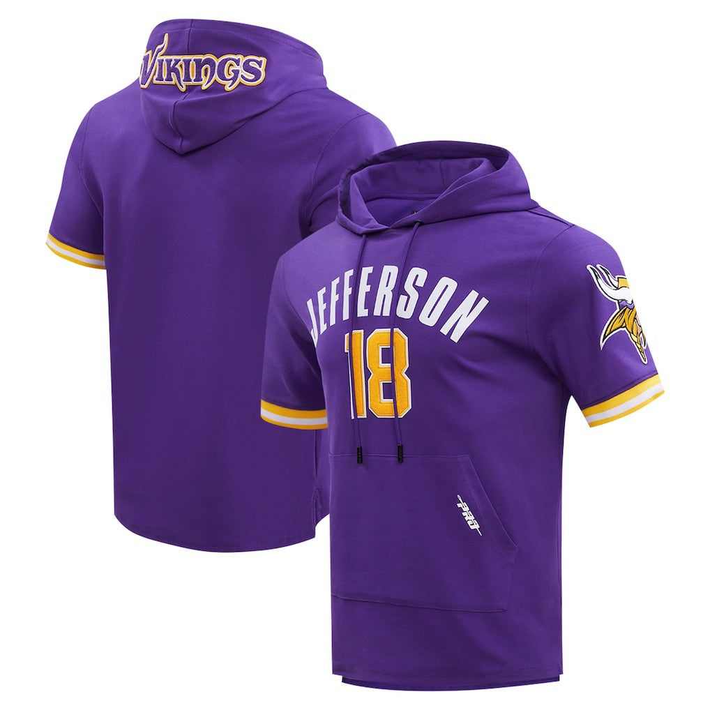 Minnesota Vikings  Justin Jefferson  Pro Standard Player Name & Number Hoodie T-Shirt