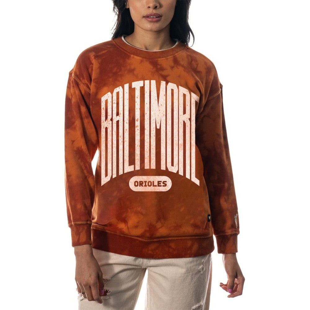 Baltimore Orioles The Wild Collective Women's Overdyed Pullover Sweatshirt | MLB Shop
