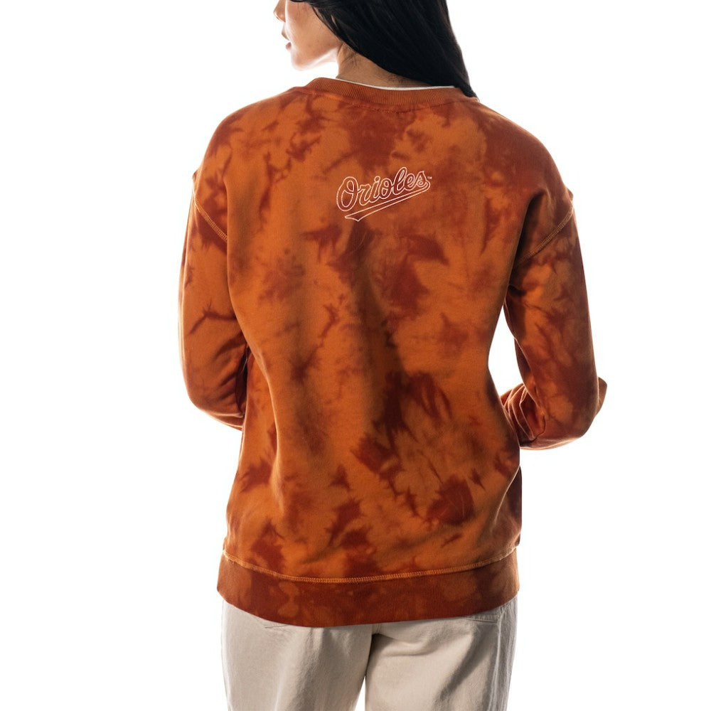 Baltimore Orioles The Wild Collective Women's Overdyed Pullover Sweatshirt | MLB Shop