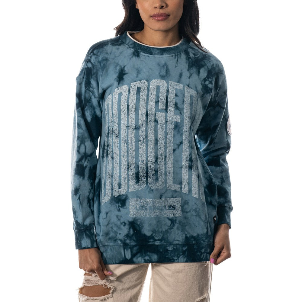 Los Angeles Dodgers The Wild Collective Women's Overdyed Pullover Sweatshirt | MLB For sale
