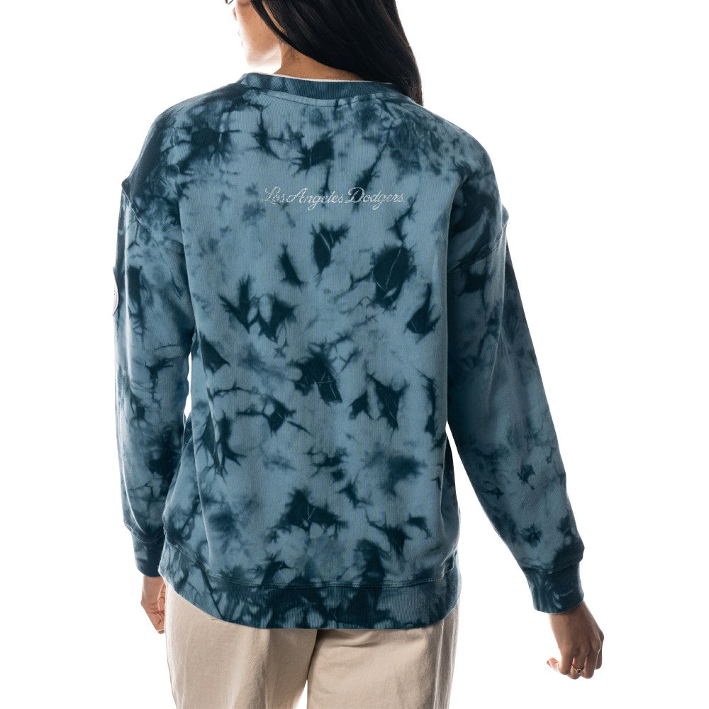 Los Angeles Dodgers The Wild Collective Women's Overdyed Pullover Sweatshirt | MLB For sale