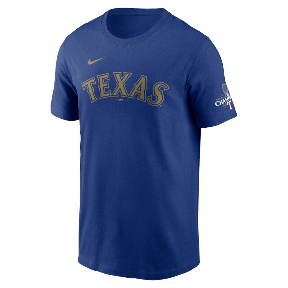 Texas Rangers Nike 2024 Gold Collection Wordmark T-Shirt | MLB Outlet