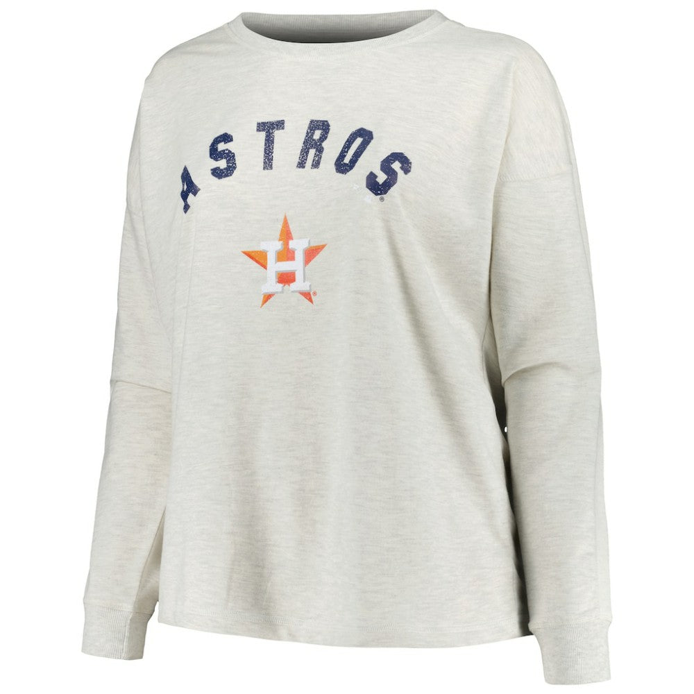 Houston Astros Profile Women's Plus Size French Terry Pullover Sweatshirt | MLB New