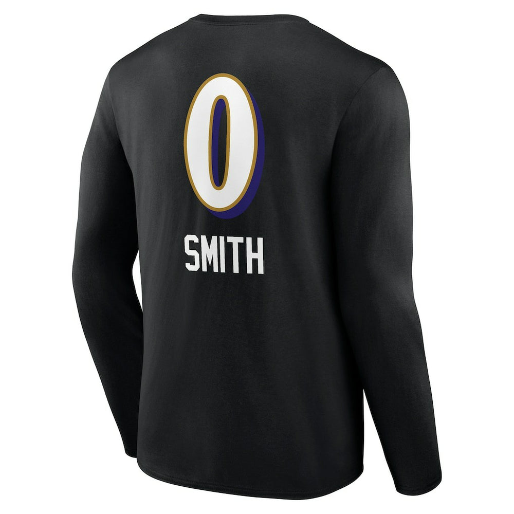 Baltimore Ravens  Roquan Smith  Team Wordmark Player Name & Number Long Sleeve T-Shirt