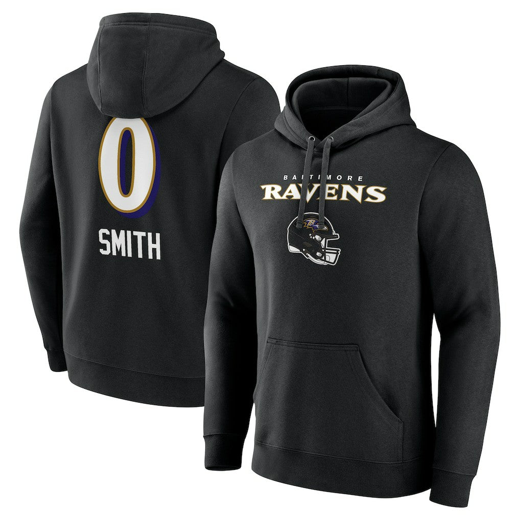 Baltimore Ravens  Roquan Smith  Team Wordmark Player Name & Number Pullover Hoodie