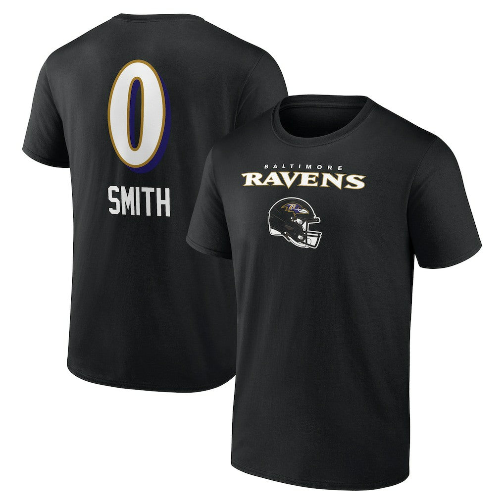 Baltimore Ravens  Roquan Smith  Team Wordmark Player Name & Number T-Shirt