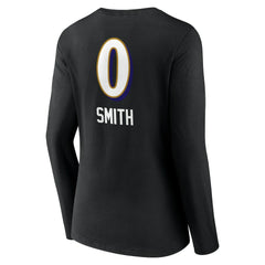 Baltimore Ravens  Roquan Smith  Women's Team Wordmark Player Name & Number Long Sleeve V-Neck T-Shirt
