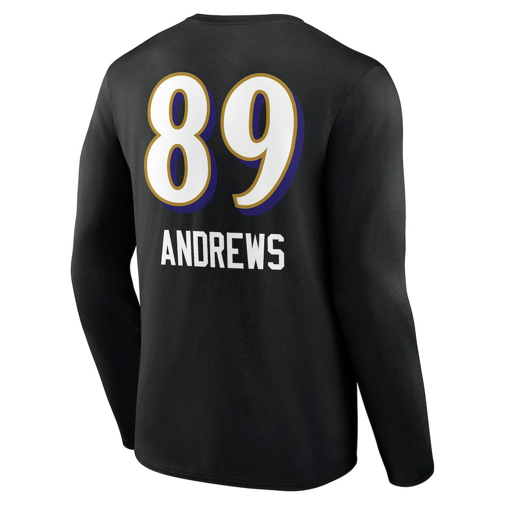 Baltimore Ravens  Mark Andrews  Team Wordmark Player Name & Number Long Sleeve T-Shirt