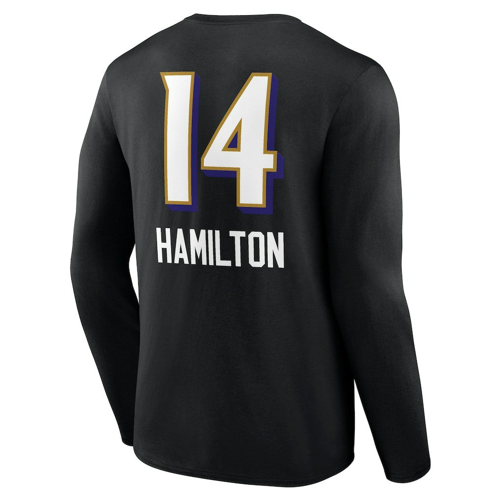 Baltimore Ravens  Kyle Hamilton  Team Wordmark Player Name & Number Long Sleeve T-Shirt