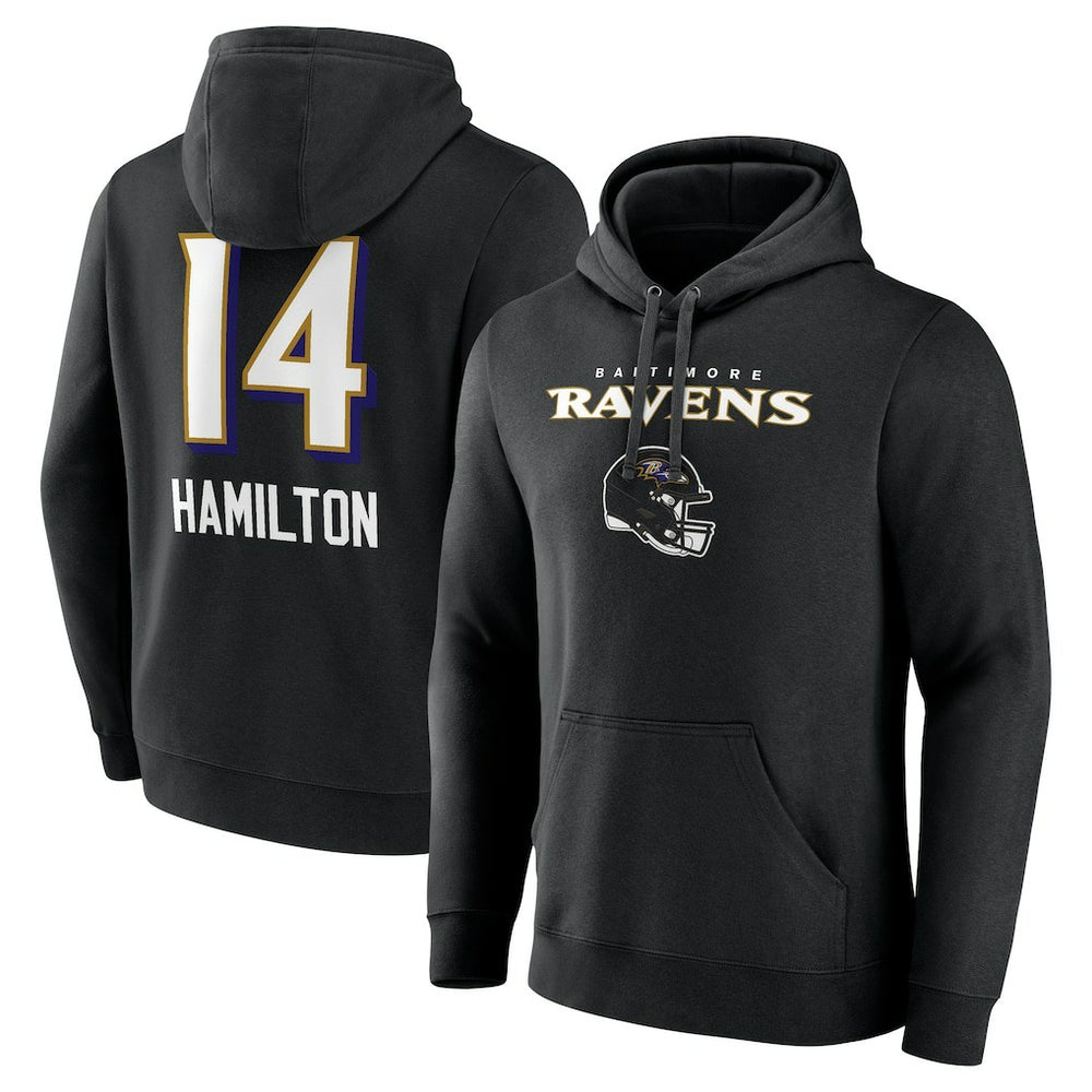 Baltimore Ravens  Kyle Hamilton  Team Wordmark Player Name & Number Pullover Hoodie
